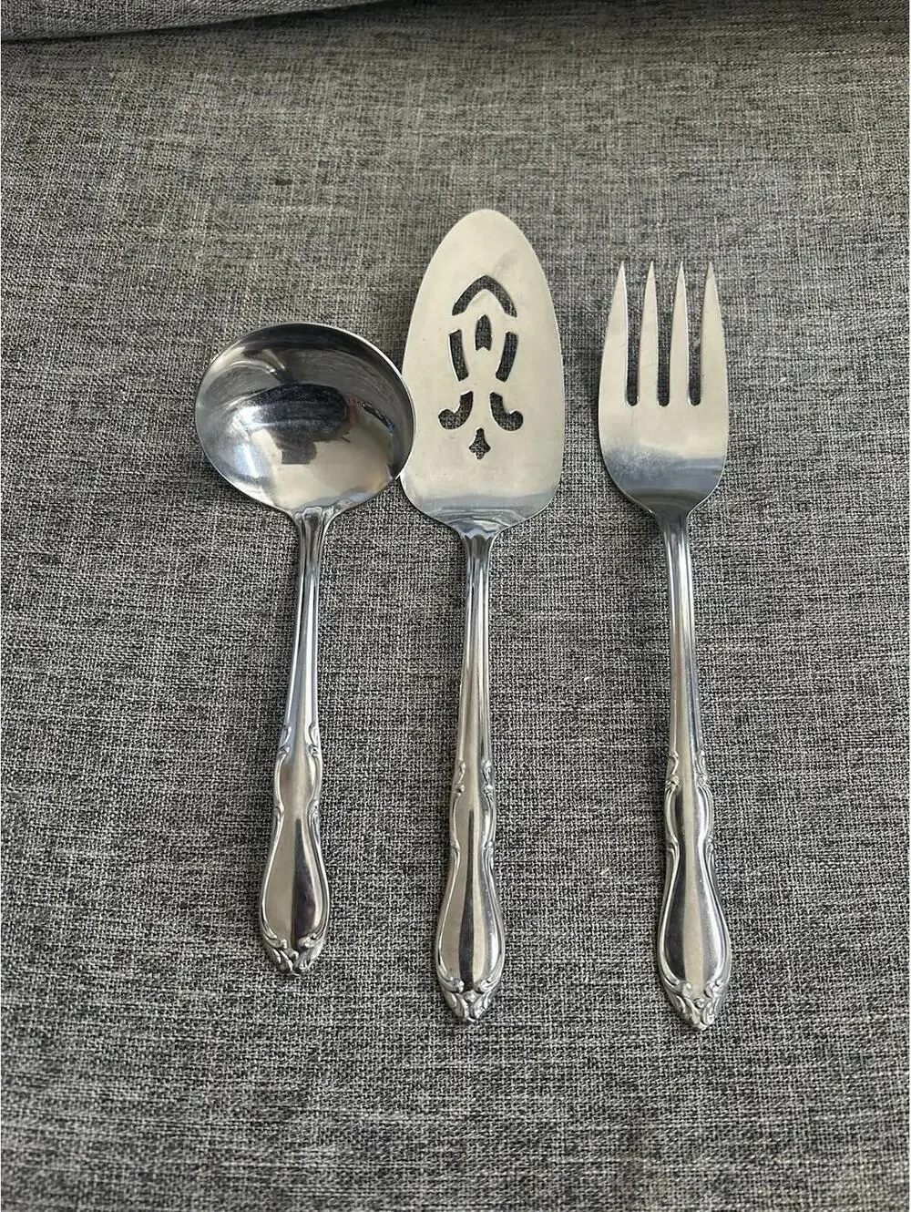Simeon L & George H Rogers Stainless Serving Set 3 Pieces Homestead Pattern